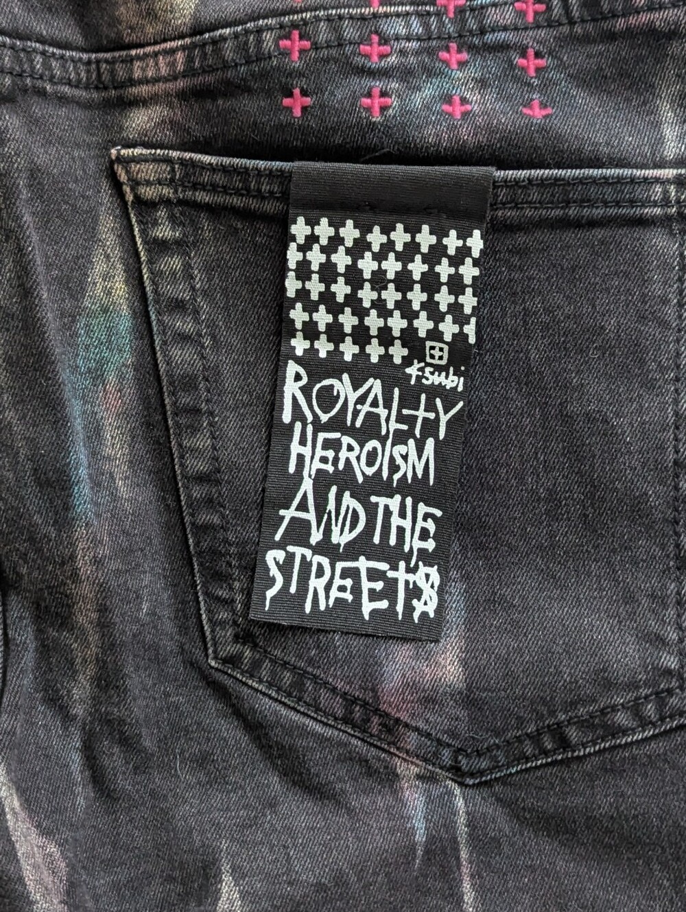Ksubi Chitch Pink Refrakt Black Wash Jeans Streetwear Designer Denim 34 - Picture 6 of 14